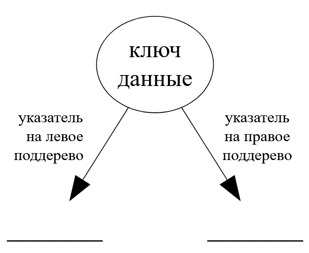 схематичное представление узла бинарного дерева